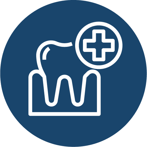 tooth icon in blue circle