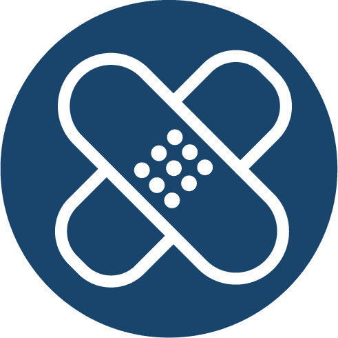 bandaid icon in blue circle