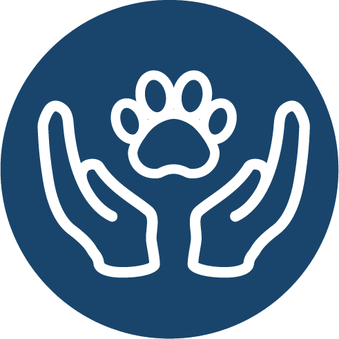 hands holding paw icon